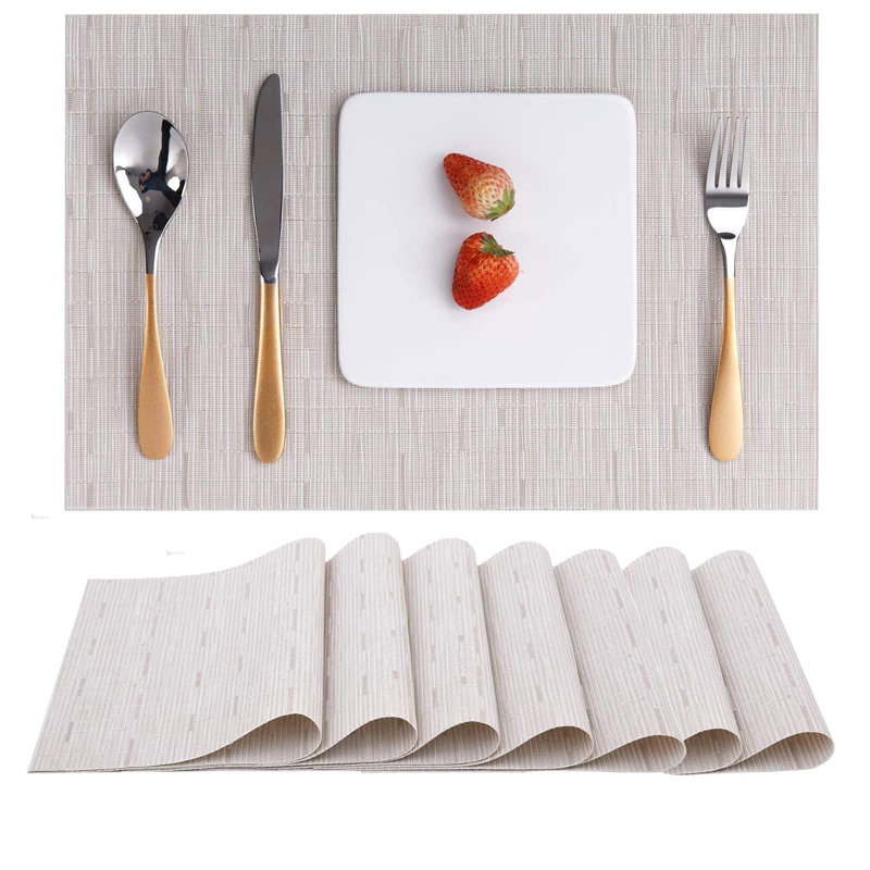 Polyvinyl Chloride Placemat, Beige