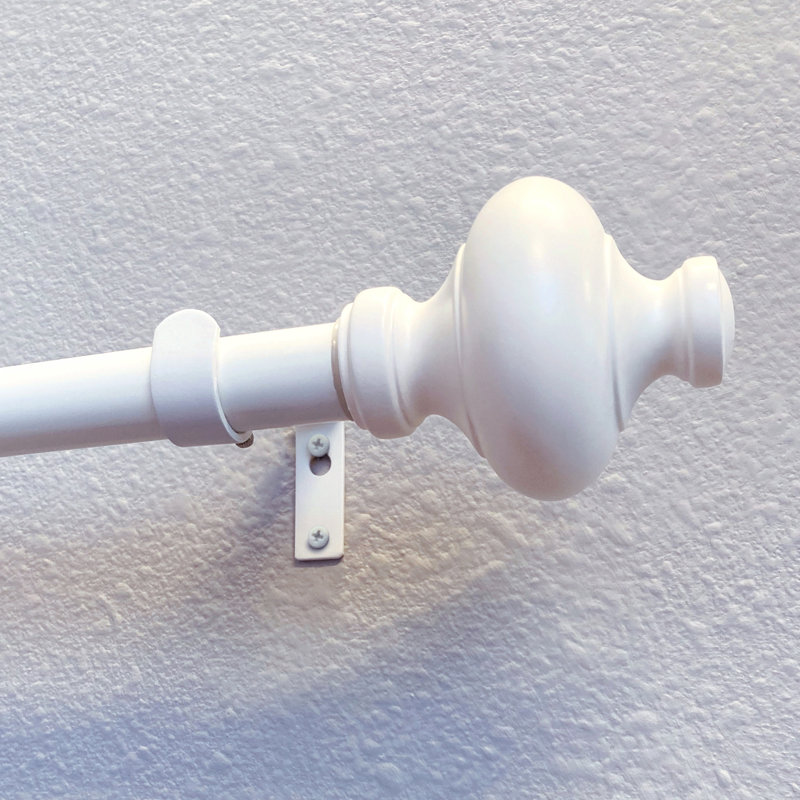 Tringle à rideaux simple réglable en métal Iraida Elver, 12 po - l 20 po, Blanc