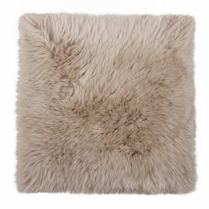 New Zealand Sheepskin Wool Chair Pad , Taupe, 17" x 17", 1