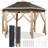13 Ft. W x 11 Ft. D  Slolar Powered Metal Patio Gazebo with Sidewalls-110743370