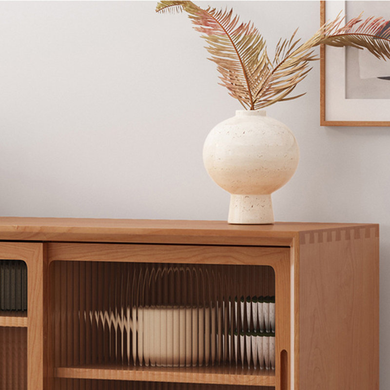 Armoire d'appoint multifonctionnelle en verre, 34.25" H x 55.12" W x 15.75" D