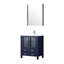 Bleu marine, 30 po W, meuble-lavabo, plateau en céramique blanche, robinet à un trou, poignée de miroir ovale encadrée à fixation murale 28 po-387693922