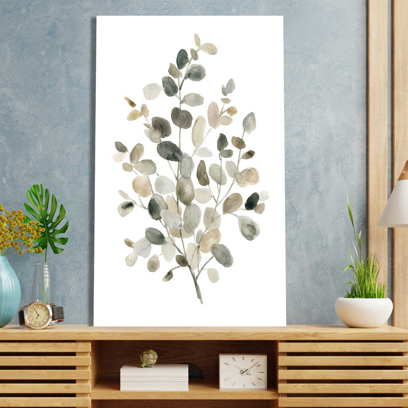 Eucalyptus neutre I - Peinture, L 18 po x H 30 po, Toile tendue