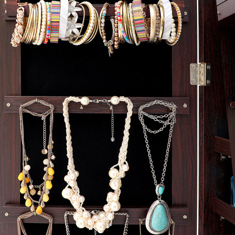 Armoire à bijoux avec miroir, Marron