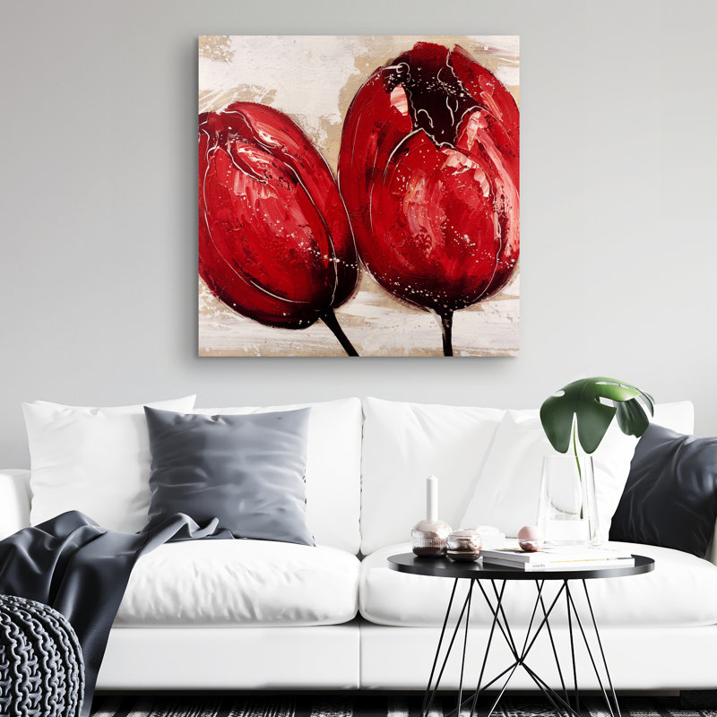 Two tulips - 32"x32" art on canvas