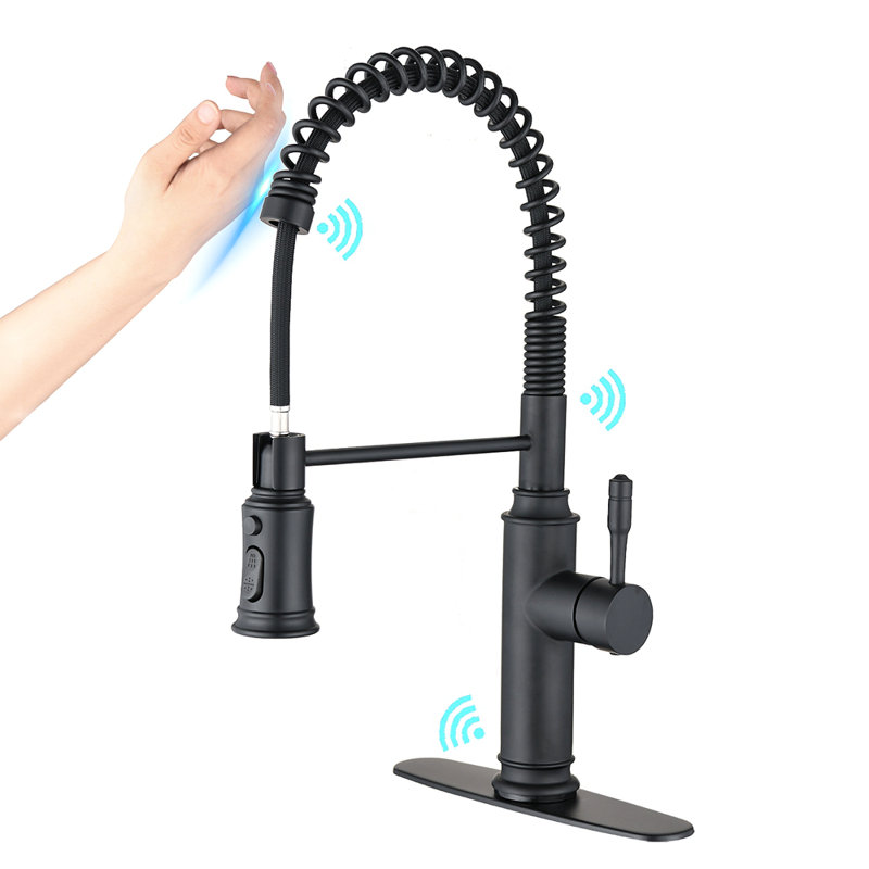 Touch Kitchen Faucet With Pull Down Sprayer, Matte Black