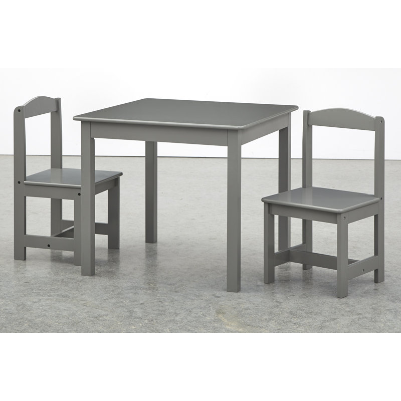 Ensemble de table carrée et de chaises pour enfants 3 pièces Starki, Gris