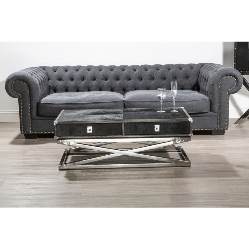 Bremond Cross Legs Coffee Table with Storage