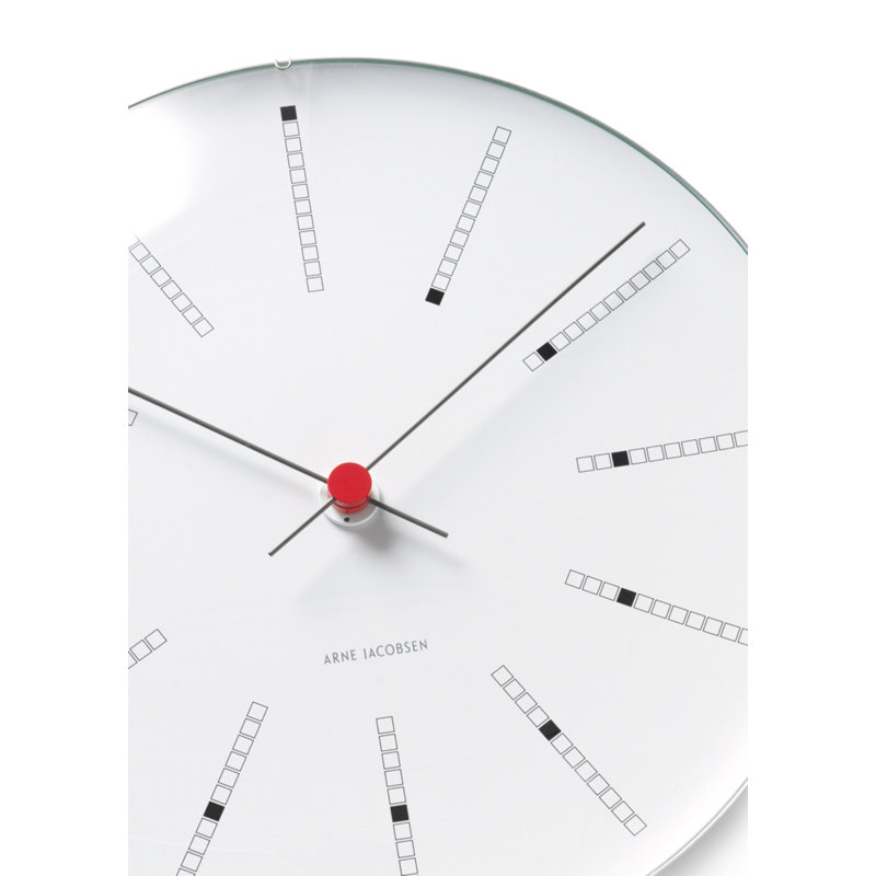 Bankers Wall Clock, Large, White/Black/Red