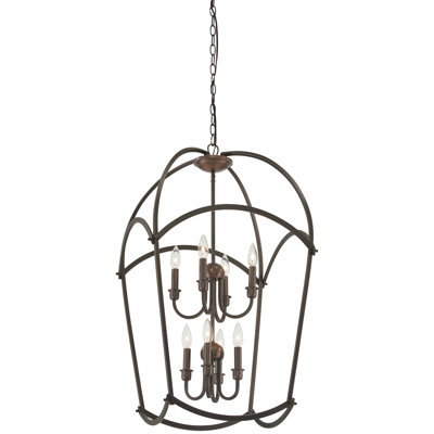 Maughan 8 - Light Dimmable Lantern Tiered Chandelier