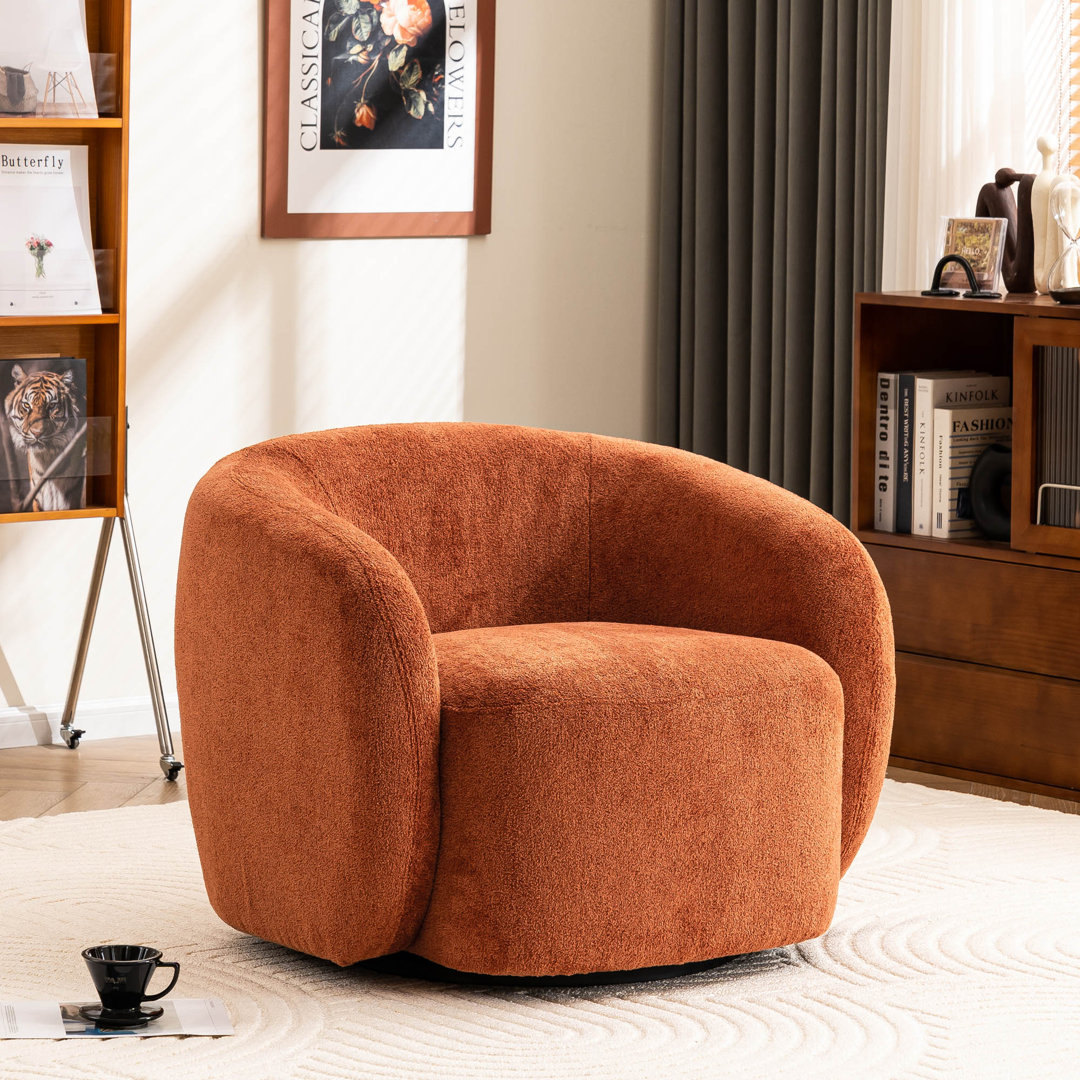 Munehito Upholstered Swivel Barrel Chair Latitude Run® 