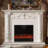 White Solid + Manufactured Wood Freestanding Fireplace