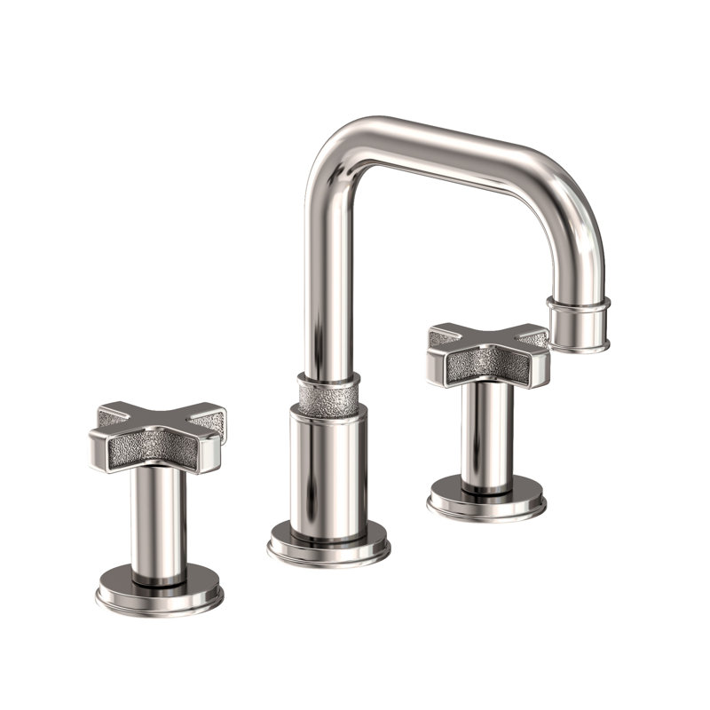 Griffey Widespread Bathroom Faucet with Drain Assembly, Polished Nickel