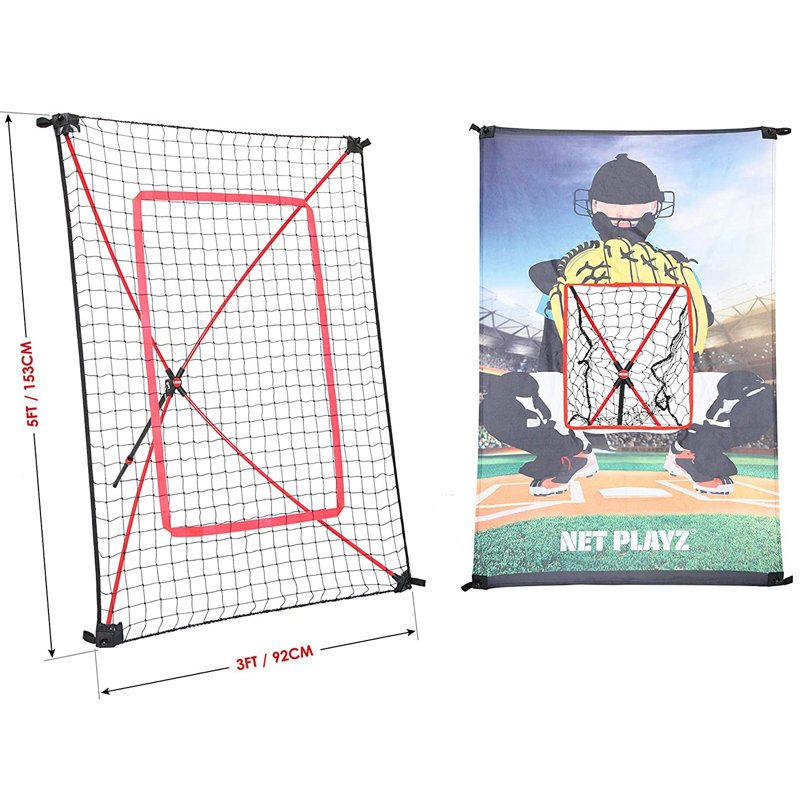 Filet portatif d'entraînement de baseball rebondissant