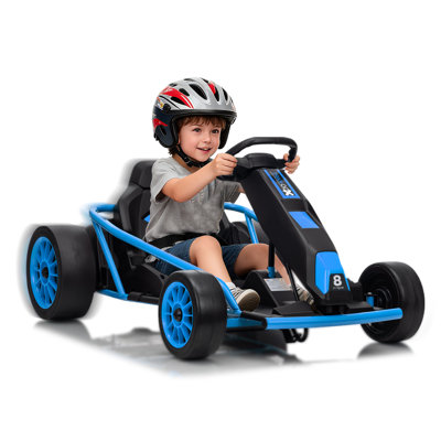 24V Electric Go Kart for Kids 8-12 – Dual 300W Motors, 8MPH Fast Drifting, Slow Start, Music & Horn, Max Load 155Lbs, Four-Wheeler Racing Ride-on Toy