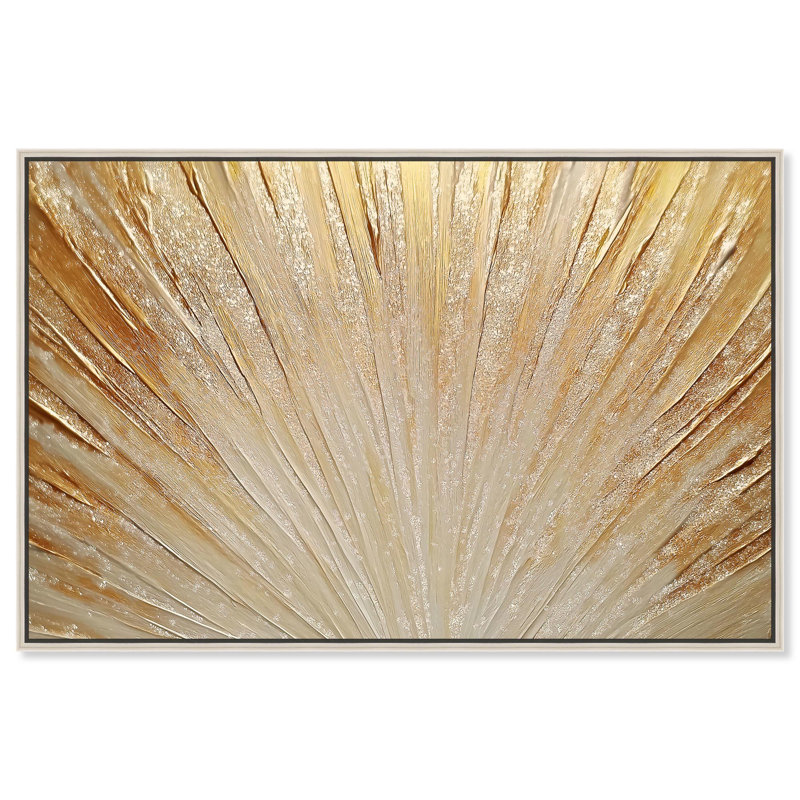 Art Remedy, toile glamour élégante, éclats auriques I, H 11 po x l 16 po, Encadrement argenté