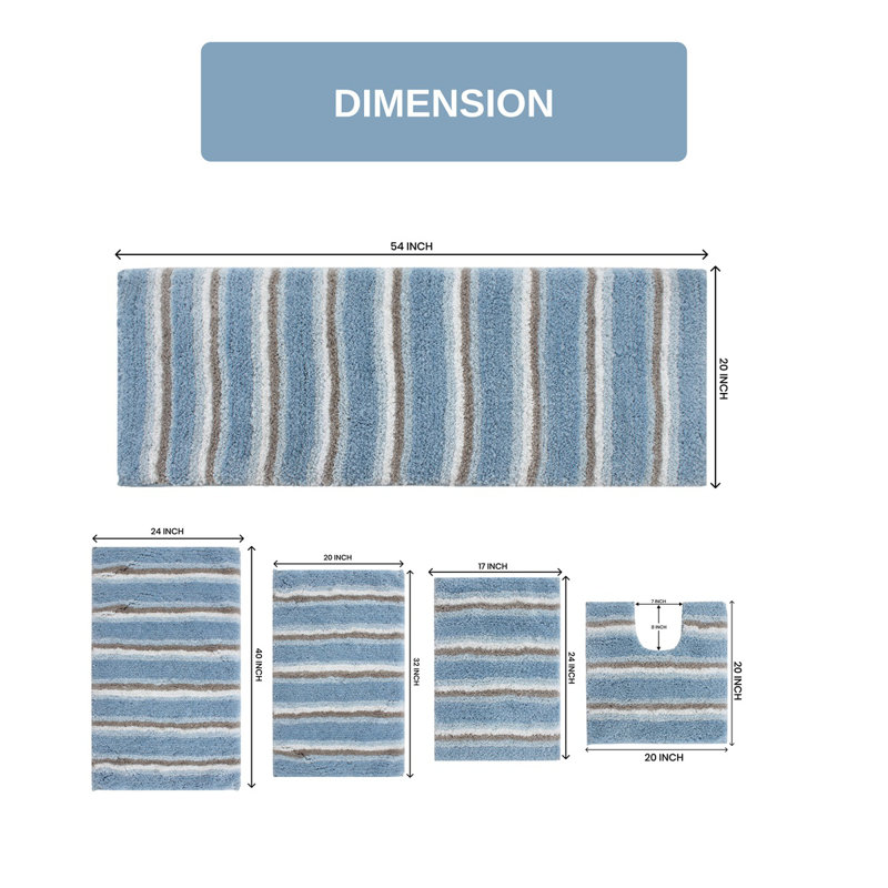 Ensemble de tapis de salle de bain 100% microfibre Glamour Collection, Bleu
