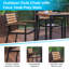 Table carrée en acier noir 36 po avec trou pour parasol et 2 fauteuils club