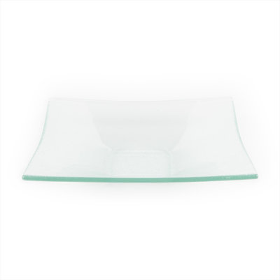 Glass Dinnerware 10.75" x 0.5" x h:1.5" 1 oz. Square Clear Glass Deep Plate