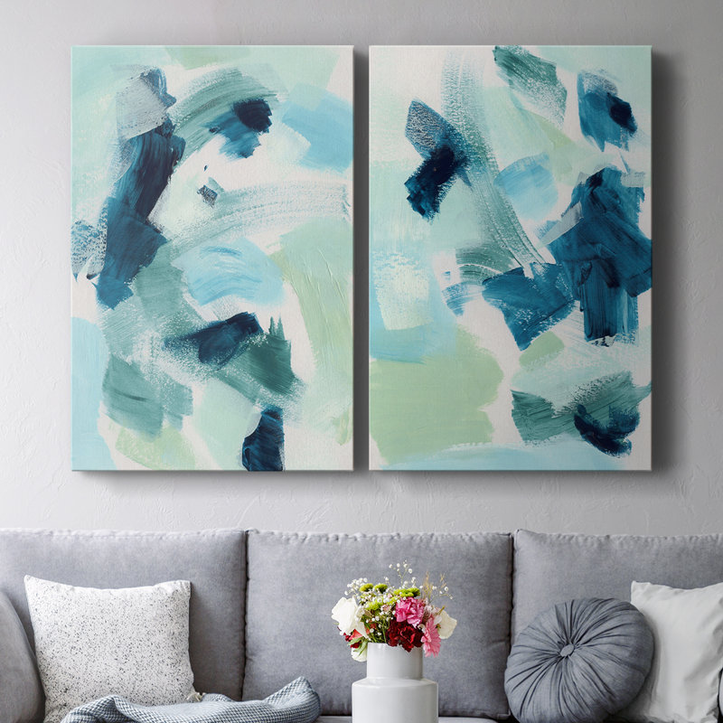 Toile tendue I-Premium Gallery Teal Composition - Prêt à accrocher, H 27 po x l 18 po