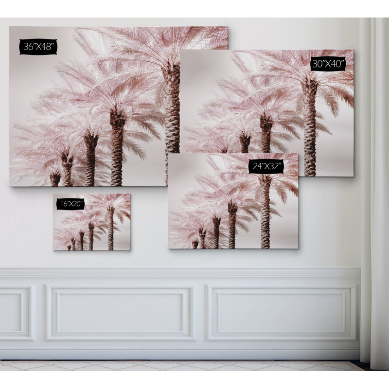 Stately Palms - Reproduction d'art graphique sur toile encadrée, H 16 po x l 20 po x P 1,5 po, Toile tendue
