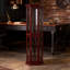 Vitrine de coin Cherry® en noyer avec lumières - tablettes en verre trempé, anti-basculement, dossier en miroir-803245076