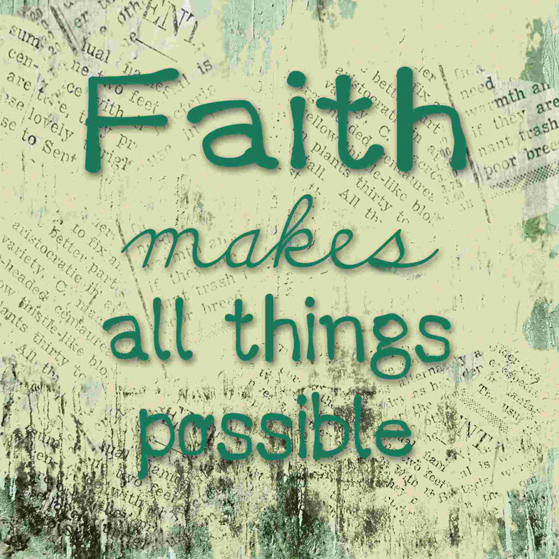Faith 3 - Art textuel sur toile tendue, H 36 po x l 36 po