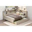 Lit de jour double en bois avec tablettes de rangement et lit gigogne