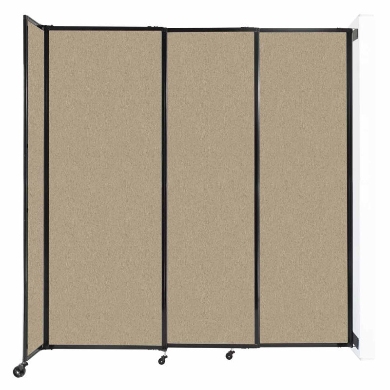 Cloison coulissante 5 pi, Gris / noir, H 90 po x l 86 po x P 33 po