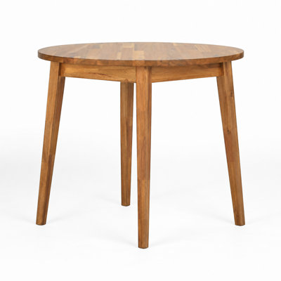 Table de salle à manger ronde en bois d'acacia massif Nakina, idéale pour la salle à manger, la cuisine et le salon