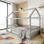 Lit en bois pour lit simple avec structure de toit