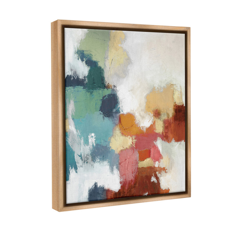 "Dynamic Abstract Hues" par Amber Sterling sur toile, Cadre flottant orme Montalcino, H 21 po x l 17 po