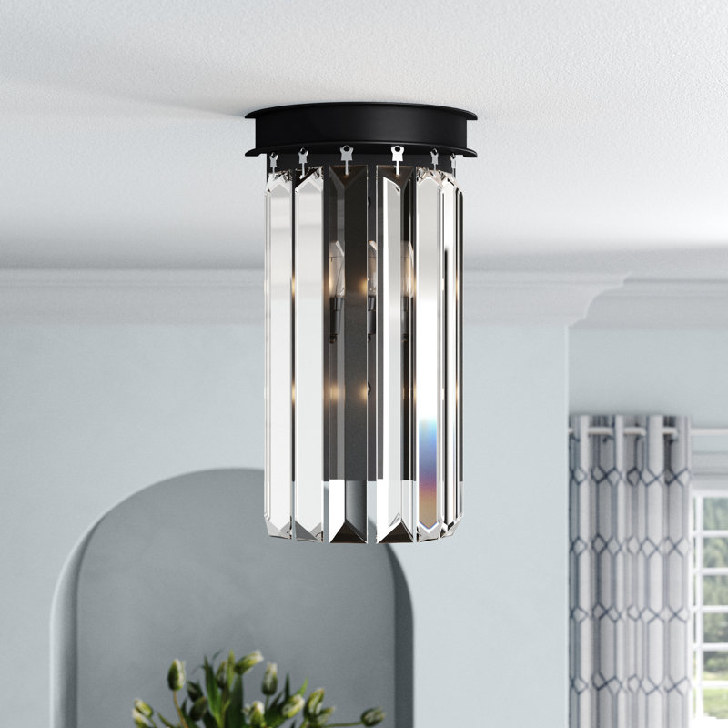 Yazmin Flush Mount, Silver Shade