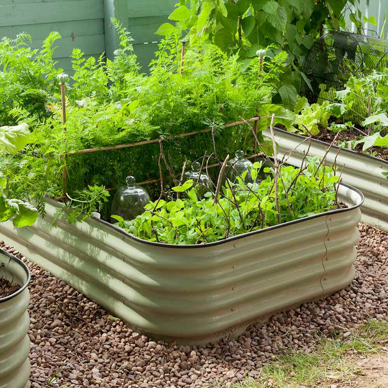 Boughner Metal Raised Garden Bed (x2), Green