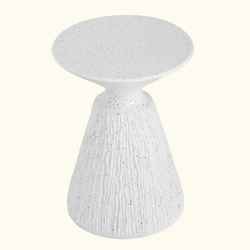 Outdoor Marble Retro Speckled Textured All-Weather MGO Side Table – Indoor End Table For Home, Office, Living Room & Patio Decor