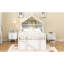 Lit simple avec couchette et tissu, blanc-131143807-131143808