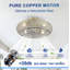 Flush Mount Ceiling Fan with Light Caged Farmhouse 6-Speed Reversible DC Motor with Remote Matte White-130156545