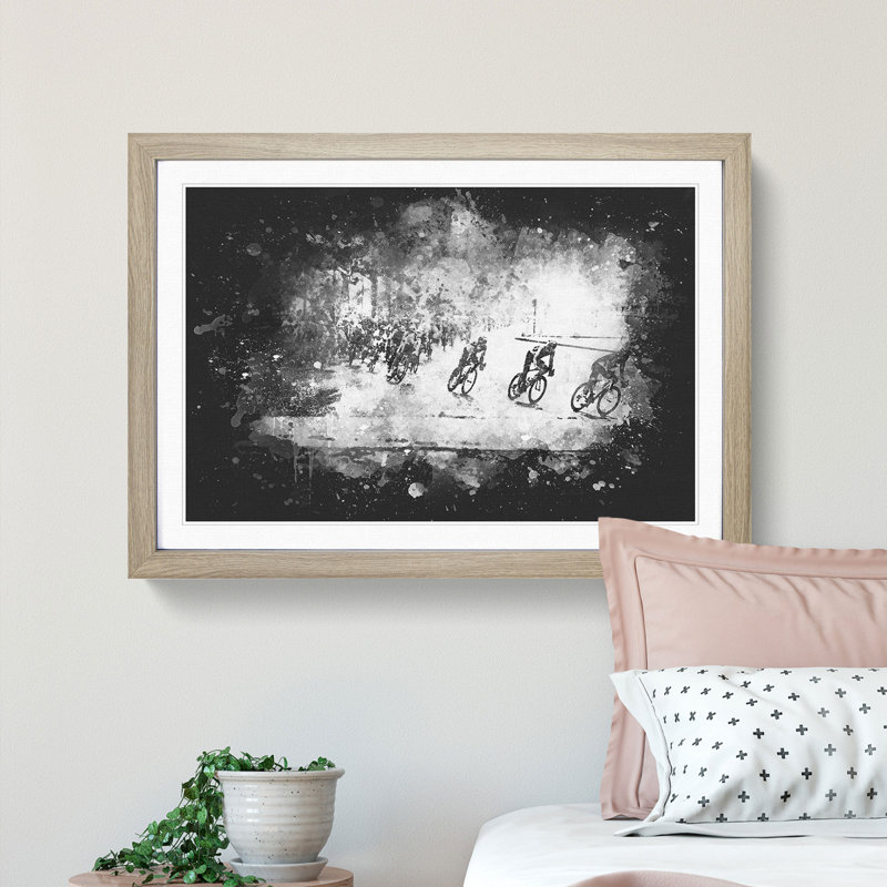 Tour de France Cycling - Picture Frame Graphic Art Print, Oak Framed, 62cm H x 87cm W x 2cm D