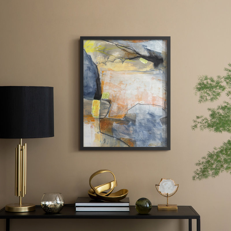 «Lost in Reality II», reproduction encadrée - bois massif, H 11 po x l 9 po, Noir, noir, noir, noir