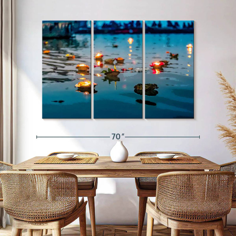 Sebbie Ganges River Offerings, 42" H x 65" W