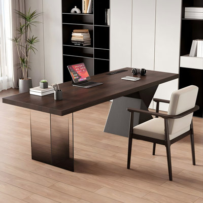Bureau 86,61 "rectangulaire en pin brun