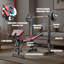 Banc de musculation multifonctionnel réglable CRYSTAL 660 LBS avec support à squat, extension des jambes et attache des jambes courbées, station d'entraînement tout-en-un à domicile