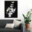 «Plant Life White on Black I» par Danielle Carson - reproduction de cadre flottant sur toile