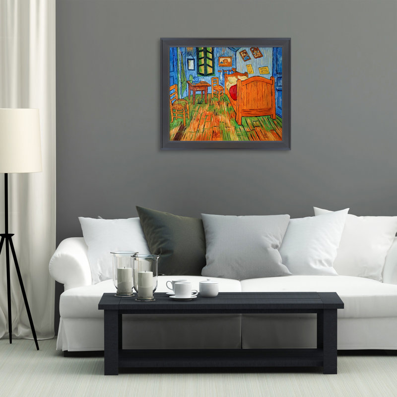 Chambre à coucher à Arles, Gallery, cadre noir, H 24 po x l 28 po x P 2 po