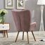 Chaise d'appoint en velours mauve, ensemble de pieds en bois massif, chaise à dossier contemporain en velours, structure en bois-1985990013