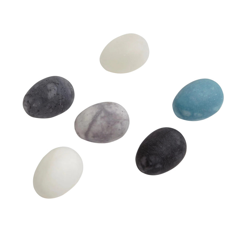 6 Piece Assorted Alabaster Egg Set