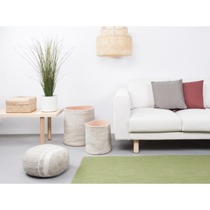 Solid Colour Wool Hand Woven Area Rug, Rectangle 120 x 170cm
