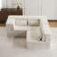 Canapé d'angle convertible 3 places Mahjong, blanc, polaire circulaire, sans assemblage, mousse à mémoire de forme, pour ' Room, sièges blancs, haute densité-1311075072