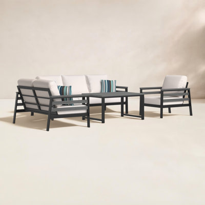 Townsend 4 Piece Sofa Seating Group with Sunbrella Cushions by Birch Lane