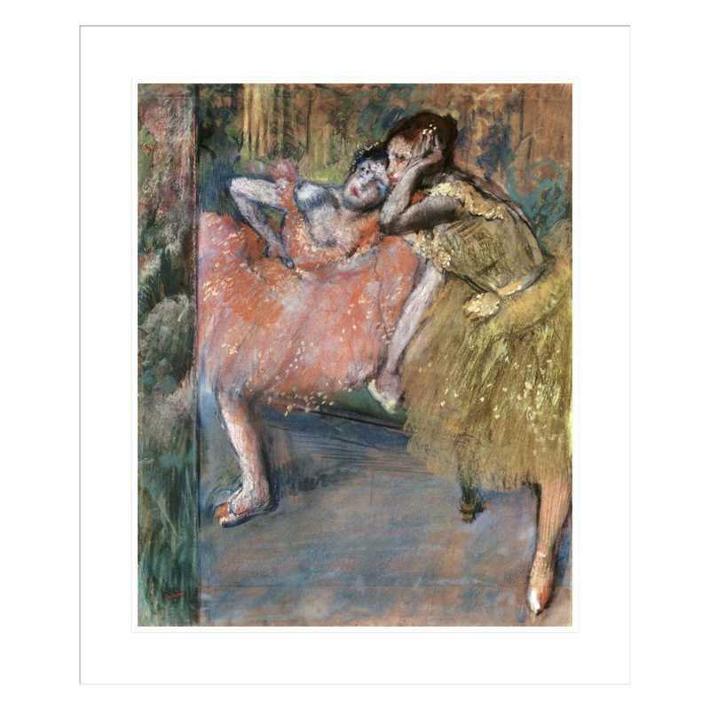 «Two Dancers By a Hearth» par Edgar Degas, impression giclée encadrée, H 27,76 po x l 23,5 po